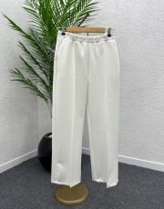 beyaz 1631 dikiş detaylı bol pantolon