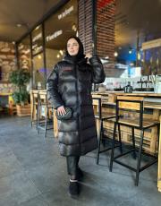 siyah 2043 uzun şişme mont 2