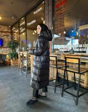 siyah 2043 uzun şişme mont 4