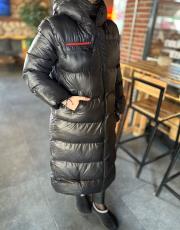 siyah 2043 uzun şişme mont 6