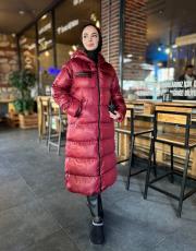 bordo 2043 uzun şişme mont 2