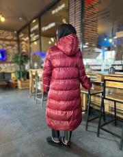 bordo 2043 uzun şişme mont 4