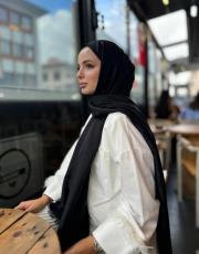 siyah g logolu ipek kaşmir 