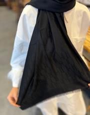 siyah h logolu ipek kaşmir şal 3