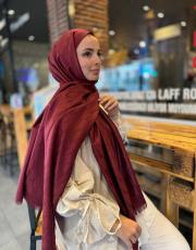 bordo h logolu ipek kaşmir şal 2