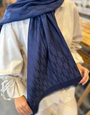 lacivert h logolu ipek kaşmir şal 3