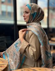 turkuaz etro desen şal