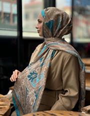 turkuaz etro desen şal 2