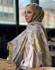 yağ yeşili-vizon etro desen şal