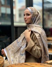 gri-kahve etro desen şal