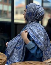 lacivert-gri etro desen şal 2