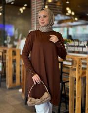 kahve 7034  basic triko tunik 4