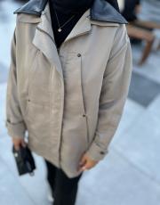 vizon deri detaylı trençkot 6