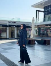 lacivert deri detaylı trençkot 4