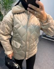 vizon yakası kürklü şişme mont 2