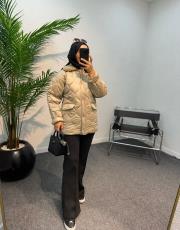 vizon yakası kürklü şişme mont 3