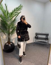 siyah 7985 kürk yelek