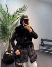 siyah 7985 kürk yelek 3