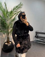 siyah 7985 kürk yelek 5