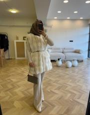 ekru 7985 kürk yelek