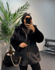 siyah 1113 kürk mont 3