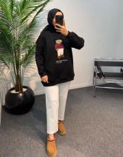 siyah teddy şardonlu sweatshirt 2