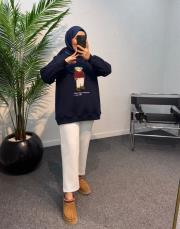 lacivert teddy şardonlu sweatshirt 2