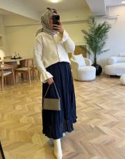 ekru 50659 kısa triko hırka 2