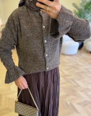 kahve 50659 kısa triko hırka 3