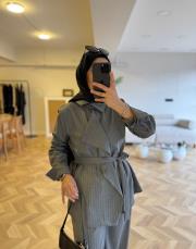 gri çizgili linda takım 3