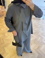 gri çizgili linda takım 4