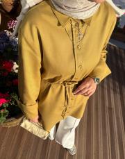 yağ yeşili keten gömlek 3