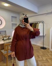 açık bordo keten gömlek 3