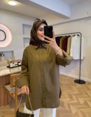 haki keten gömlek 2