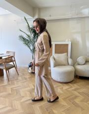 bej 8673 pantolonlu takım 2