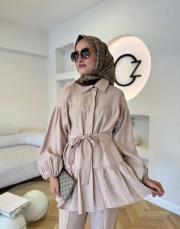 bej 8659 pantolonlu takım 4