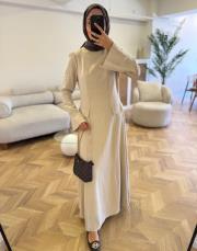 krem 5650 keten elbise