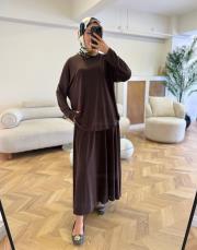 kahve 5933 yazlık oysh etekli takım