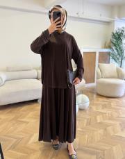 kahve 5933 yazlık oysh etekli takım 2