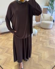 kahve 5933 yazlık oysh etekli takım 3