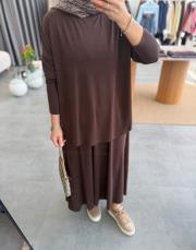 kahve 5933 yazlık oysh etekli takım 4