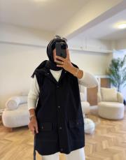 siyah kapşonlu yelek 2