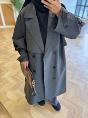 gri çizgili trençkot 3