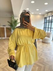 sarı dikiş detaylı yırtmaçlı sweat 2