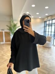 siyah dikiş detaylı yırtmaçlı sweat 2