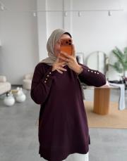 koyu mürdüm 4107 triko tunik 2