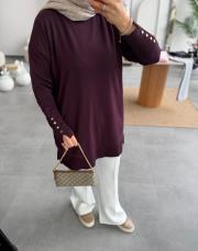 koyu mürdüm 4107 triko tunik 3