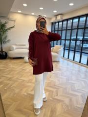 bordo 4107 triko tunik