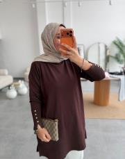 kahve 4107 triko tunik 2