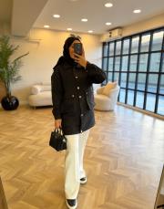 siyah kapitone mont 2